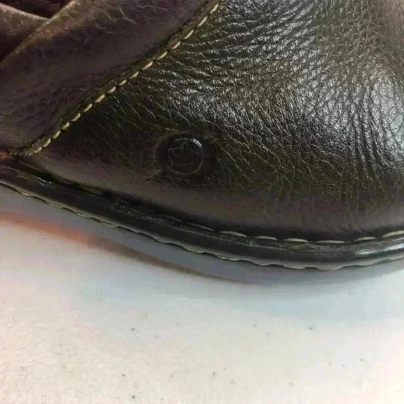 Born Brown leather slip on loafers wedge heel size 8M/39 runs small. - Picture 4 of 8
